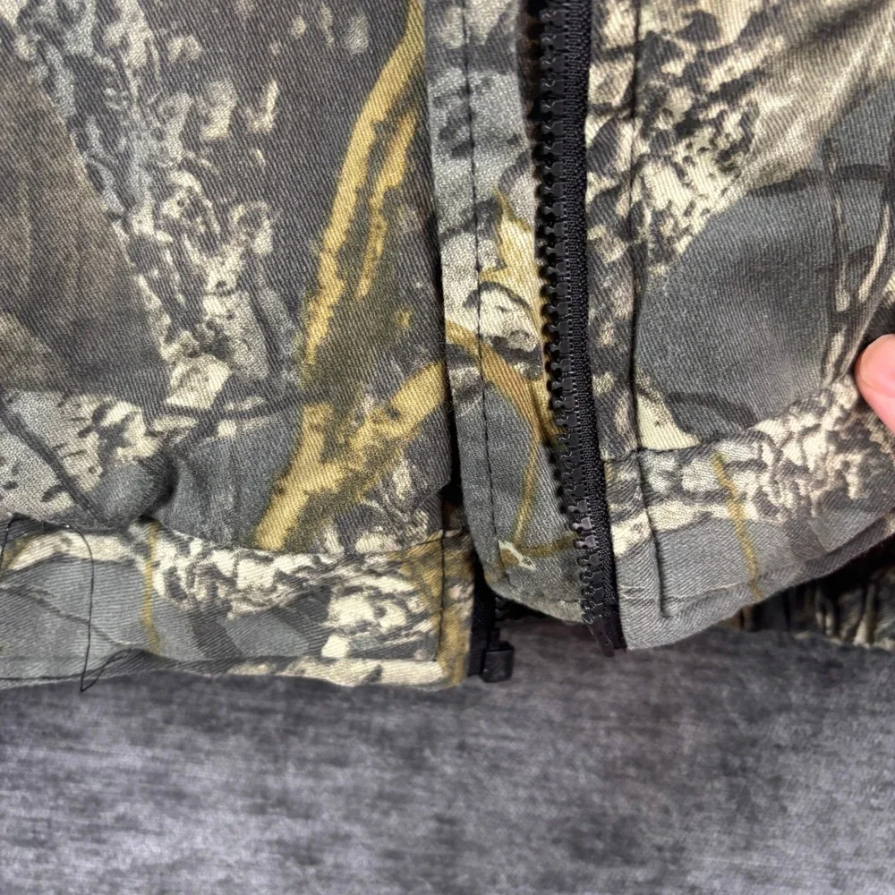Outdoor Country Camo Bomber Jacket Men Large Green Tree Leaf Hunting Western